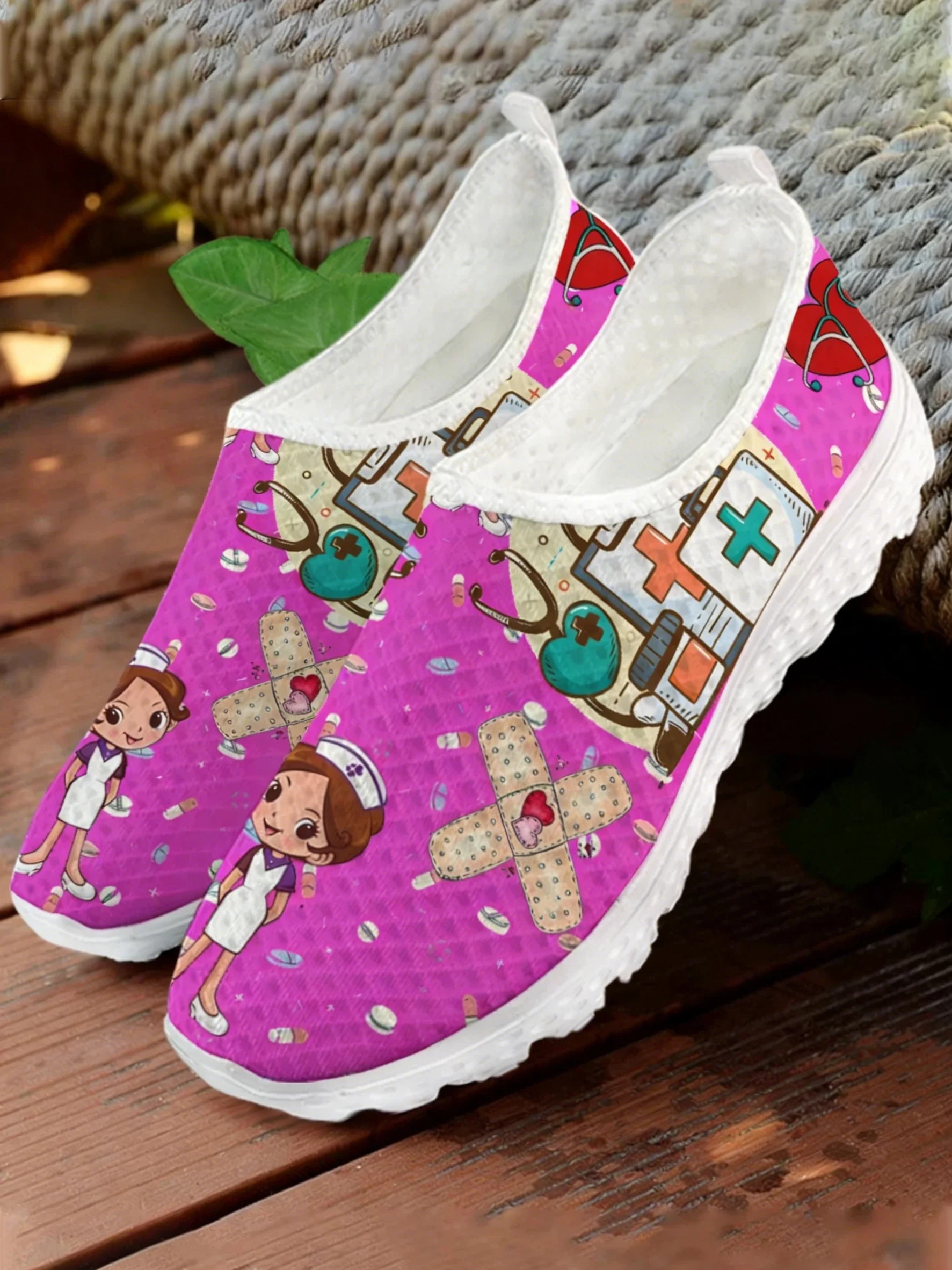 Women Shoes Tennis - Zapatillas Deportivas de Malla con Estampado