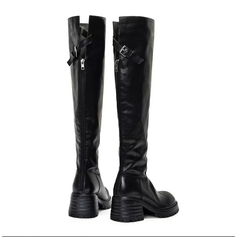 Sock Boot Women - Botas de tacón alto y grueso