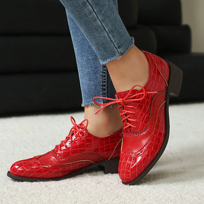 Zapatos Oxford Brogue con Esta - Oxford Lace Up Women reseña y precio