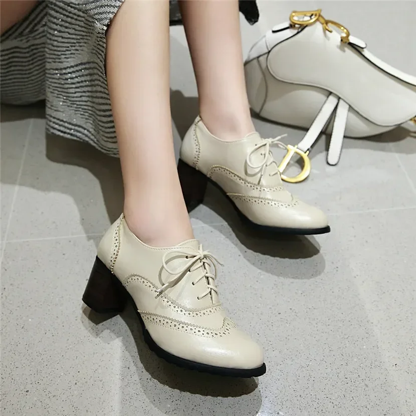 Oxfords británicos para mujer, - Oxford Lace Up Women reseña y precio