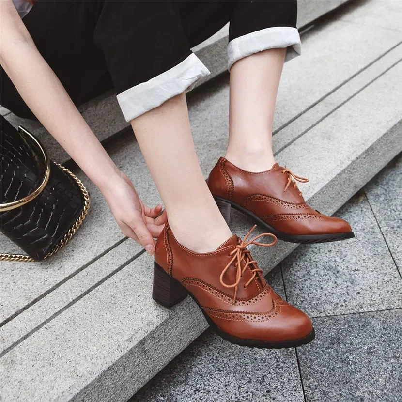 Oxfords británicos para mujer, - Oxford Lace Up Women reseña y precio