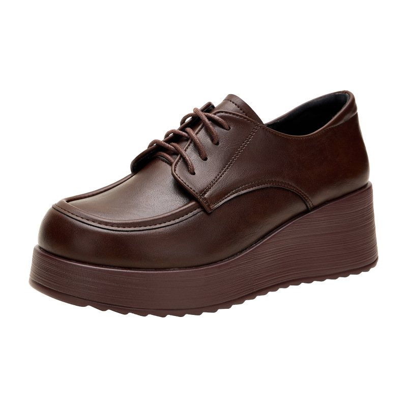 Zapatos de cuero suave de 6 cm - Oxford Lace Up Women reseña y precio