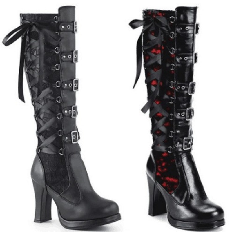 Botas Altas de Estilo Punk Gót - Knee High Boots Women reseña y precio