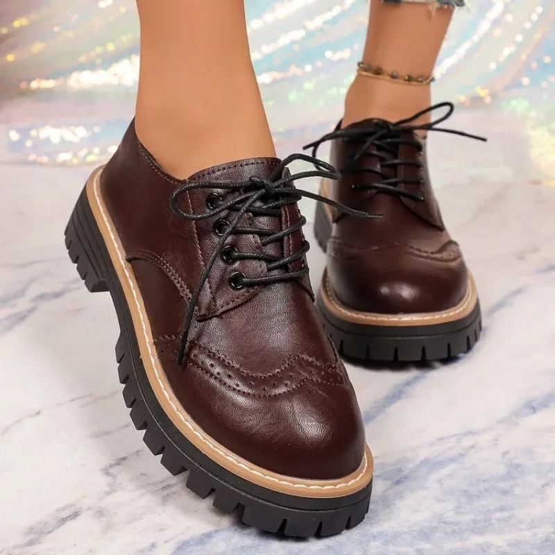 Zapatos Oxford clásicos con pl - Oxford Lace Up Women reseña y precio