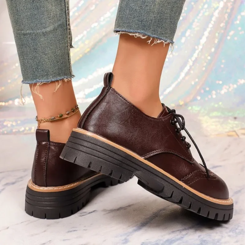 Zapatos Oxford clásicos con pl - Oxford Lace Up Women reseña y precio